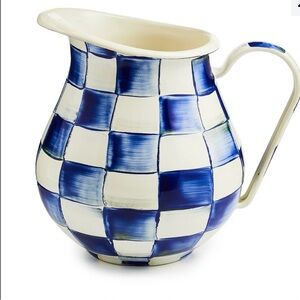 MacKenzie-Childs NWOT Blue and White Royal Check Pitcher